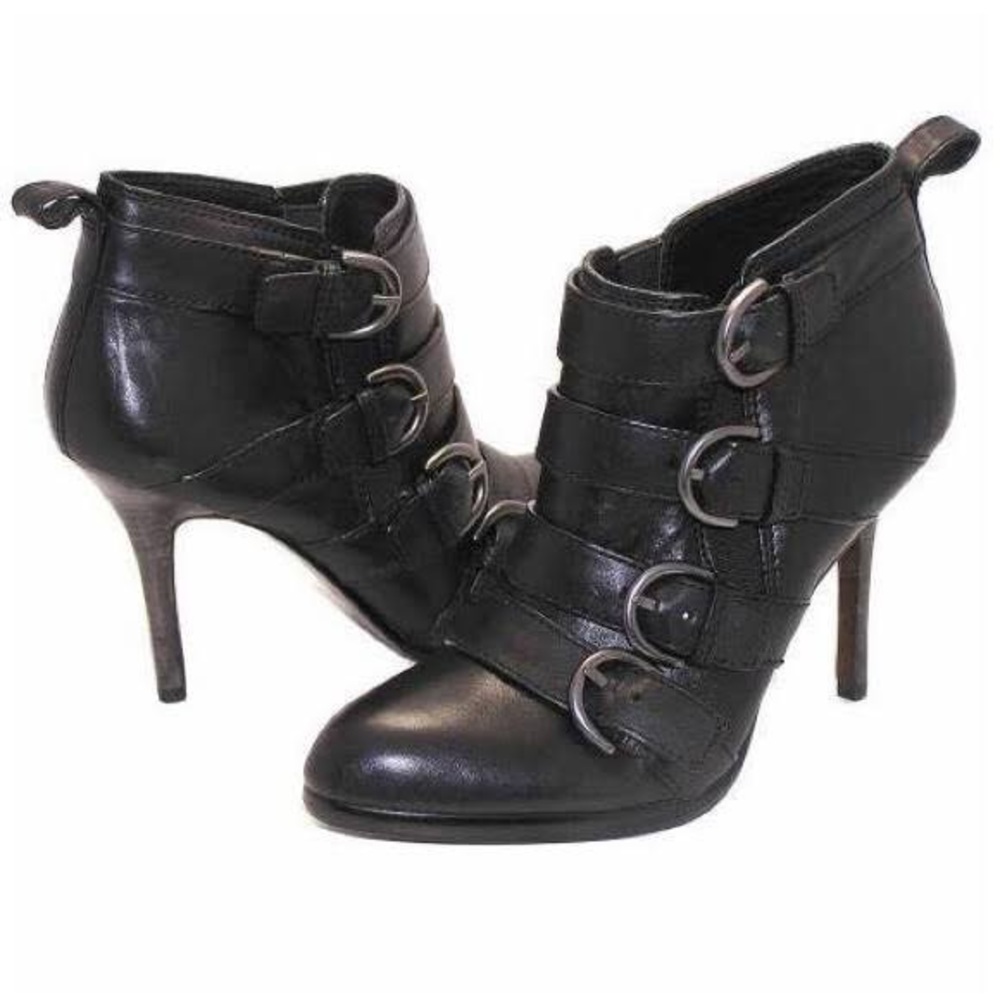 Coach Tessie Black Bucked Bootie Heels Pumps
